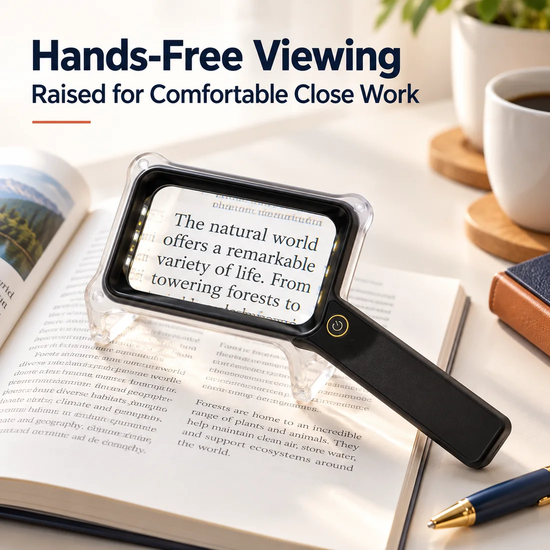 2-in-1 Rechargeable LED Magnifier feature guide 2