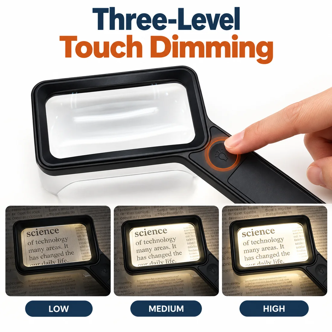 2-in-1 Rechargeable LED Magnifier feature guide 3