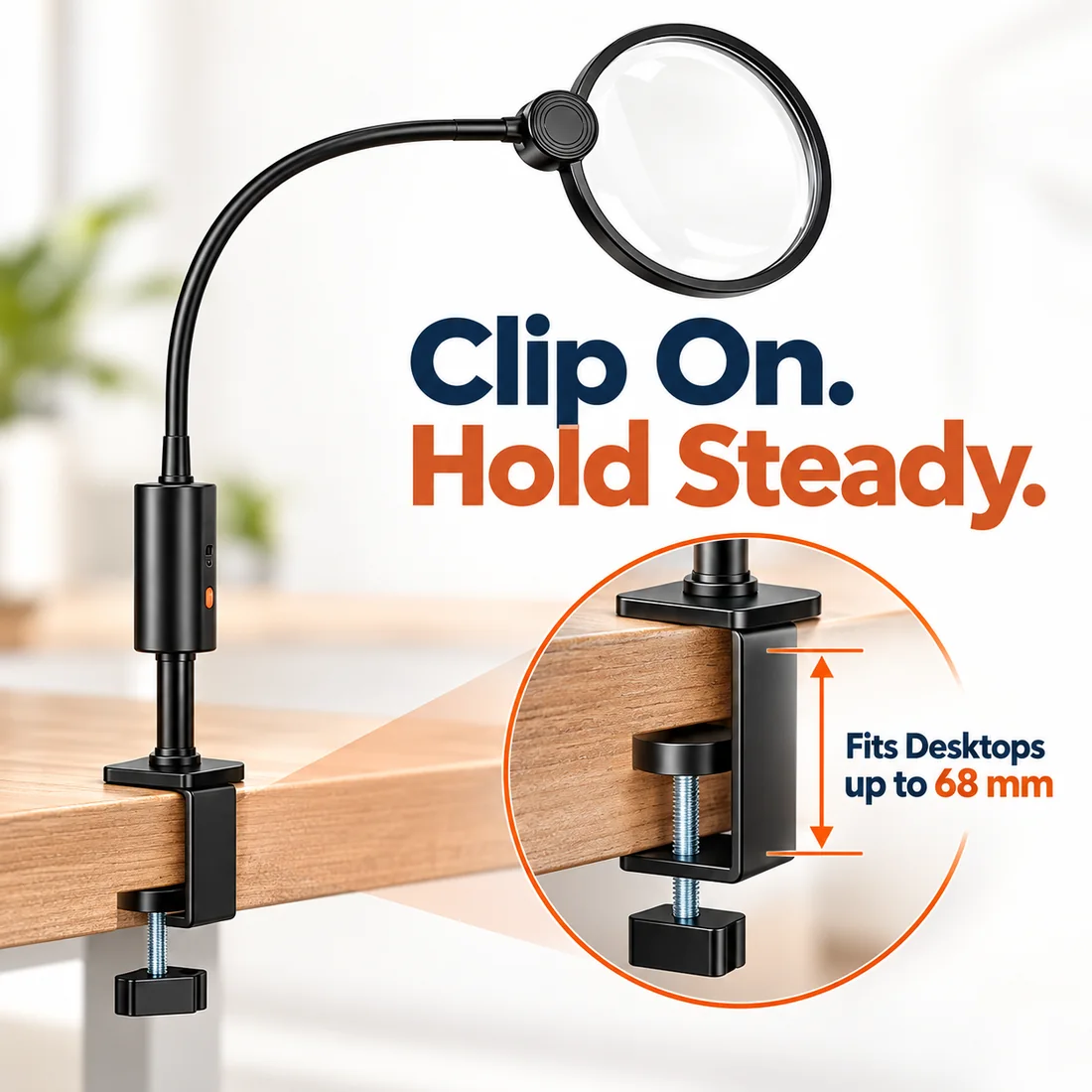 Rechargeable Clip-On Task Magnifier feature guide 2