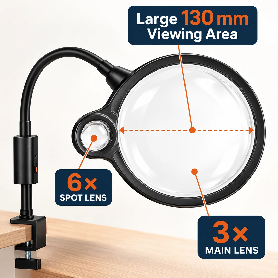 Rechargeable Clip-On Task Magnifier feature guide 4